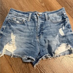 SO Light Blue Distressed Jean Shorts